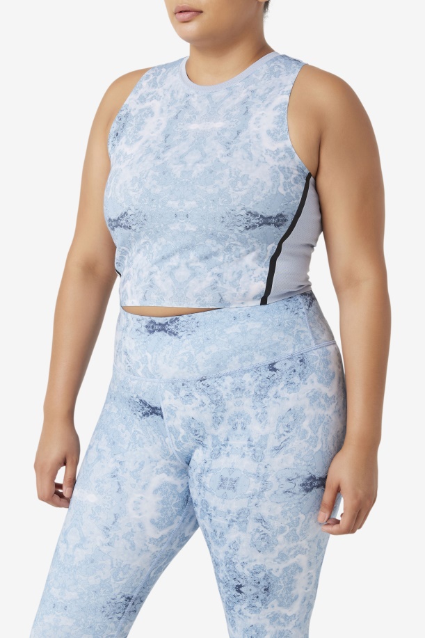 Uplift αθλητικό Crop Top Fila Blue Fog/μαύρο