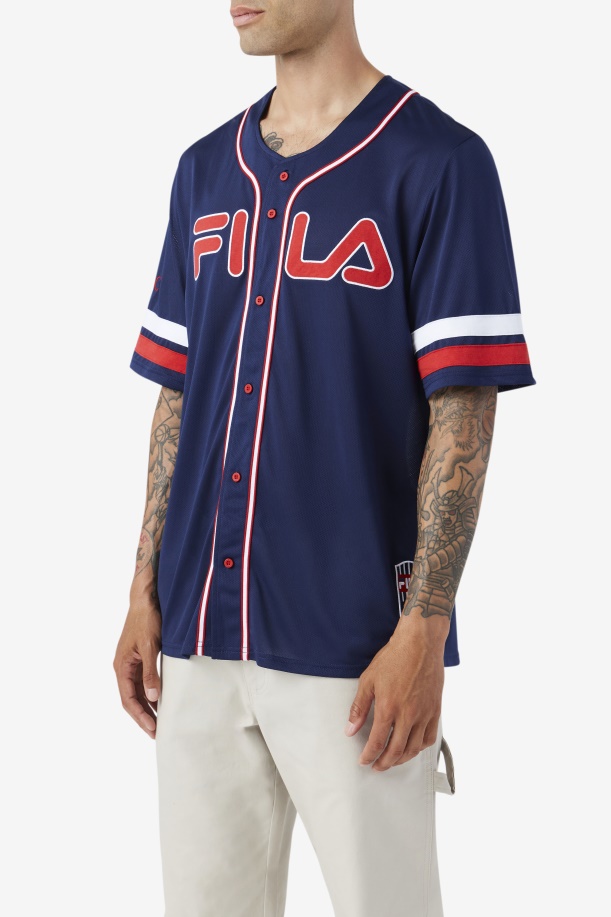 Φανέλα μπέιζμπολ 2 Pac Fila Navy/κόκκινο/λευκό