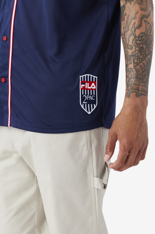 Φανέλα μπέιζμπολ 2 Pac Fila Navy/κόκκινο/λευκό