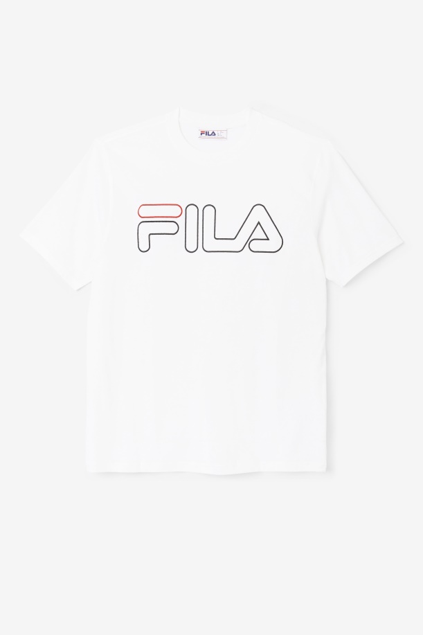 Borough Tee Fila λευκό/μαύρο/κόκκινο
