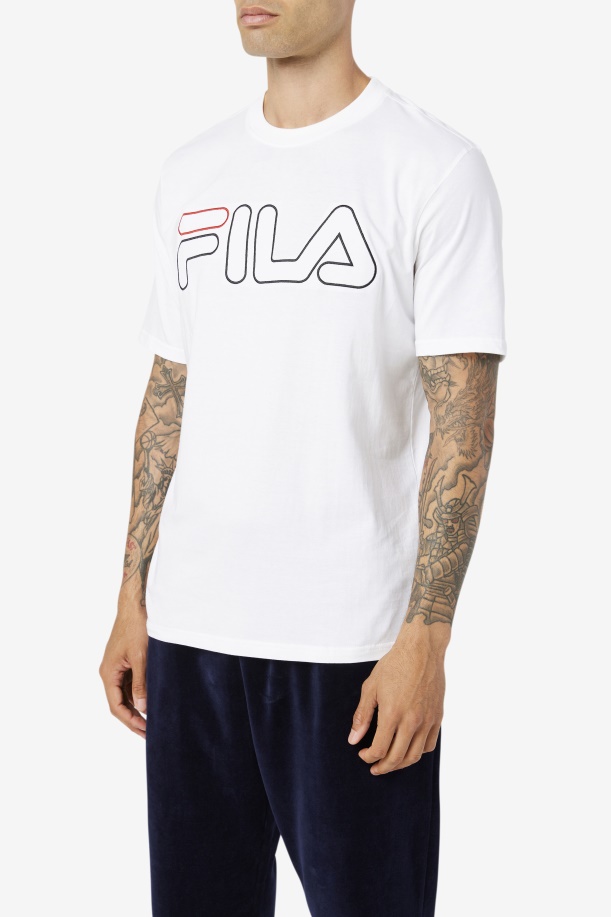 Borough Tee Fila λευκό/μαύρο/κόκκινο