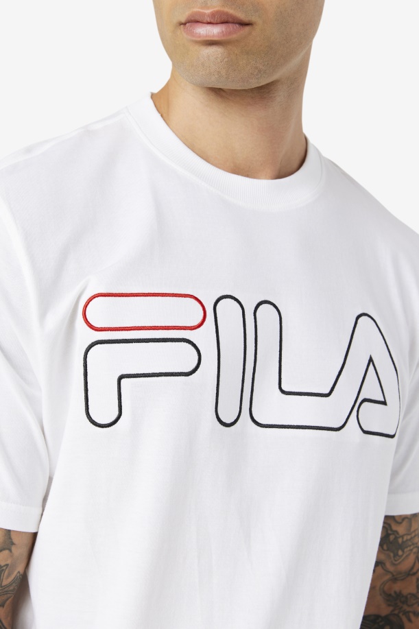 Borough Tee Fila λευκό/μαύρο/κόκκινο