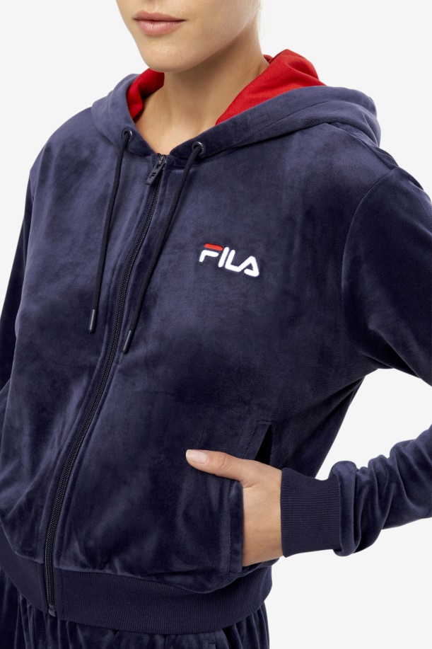 ζούρα βελούδινο μπουφάν Navy Fila