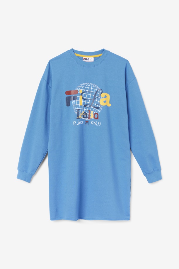 Mazik T-shirt φόρεμα Fila Vallarta μπλε/λευκό