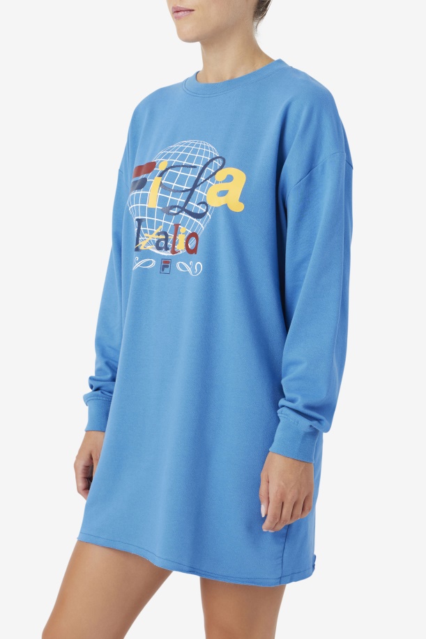 Mazik T-shirt φόρεμα Fila Vallarta μπλε/λευκό