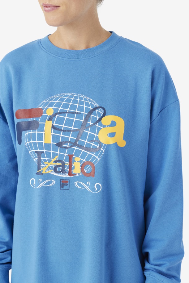 Mazik T-shirt φόρεμα Fila Vallarta μπλε/λευκό