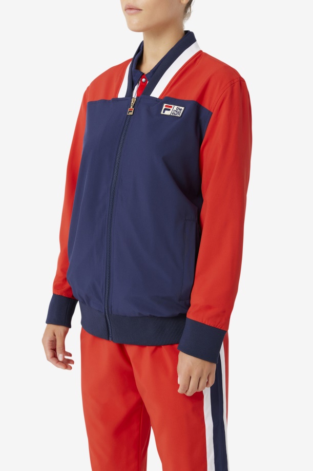Peacoat/κόκκινο/λευκό Fila X το μουσείο σακάκι πίστας Fila