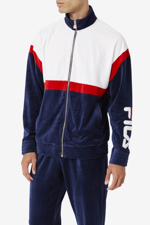 σακάκι βελουτέ Mansur Fila Navy/λευκό/κόκκινο