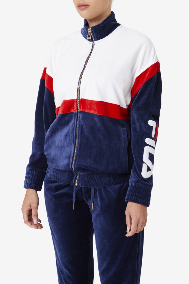 σακάκι βελουτέ Mansur Fila Navy/λευκό/κόκκινο