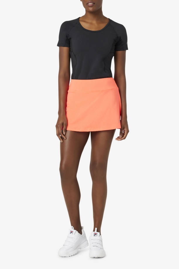 φλογερό κοραλί Fila Pickleball Flounce Skort