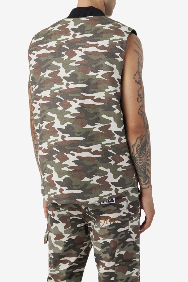 στάμπα Fila Camo/μαύρο γιλέκο 2 Pac