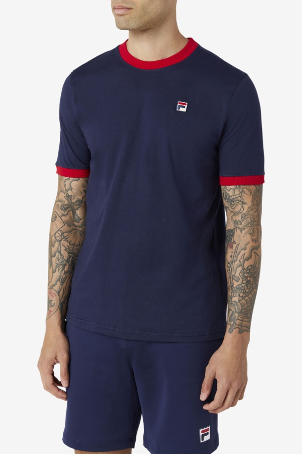 μαρκόνι Ringer Tee Peacoat/κόκκινο Fila