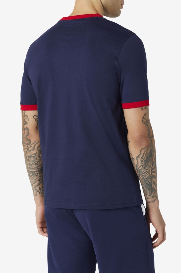 μαρκόνι Ringer Tee Peacoat/κόκκινο Fila