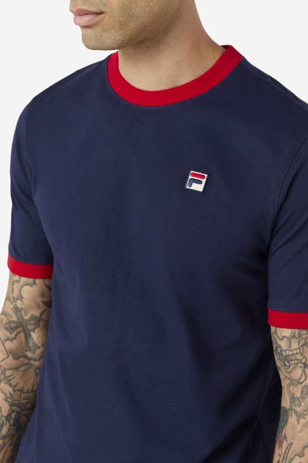 μαρκόνι Ringer Tee Peacoat/κόκκινο Fila