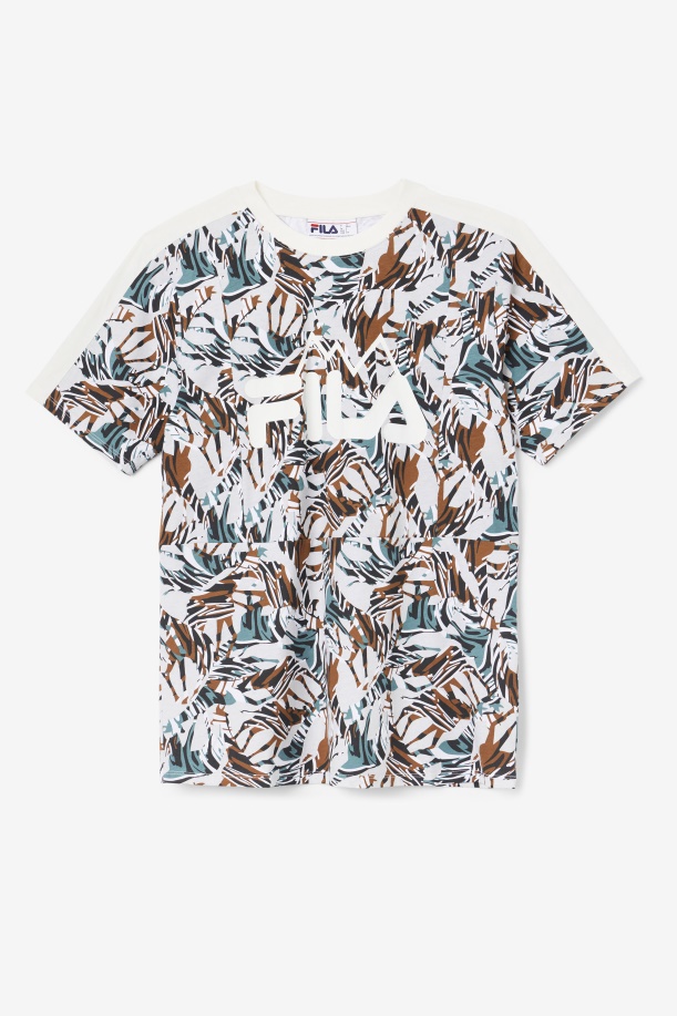 Nataly Boyfriend μπλουζάκι Fila Egret/stormy/deep Lake Print