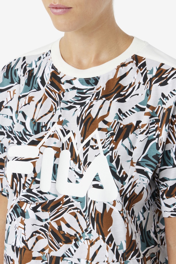 Nataly Boyfriend μπλουζάκι Fila Egret/stormy/deep Lake Print