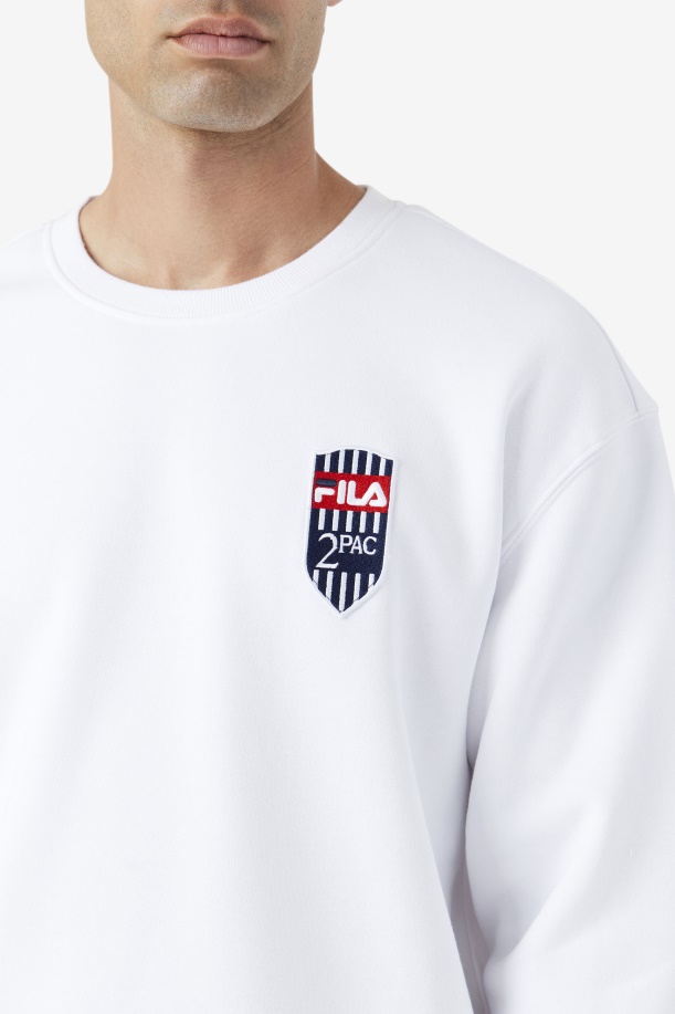 λευκό Fila 2pac Fleece Patch Crew