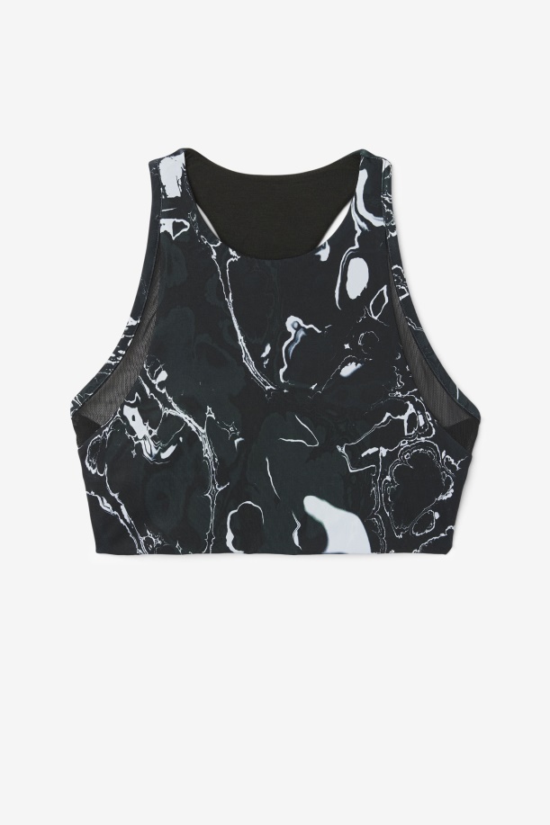 Fila Uplift T-back αθλητικό σουτιέν μαύρο μάρμαρο