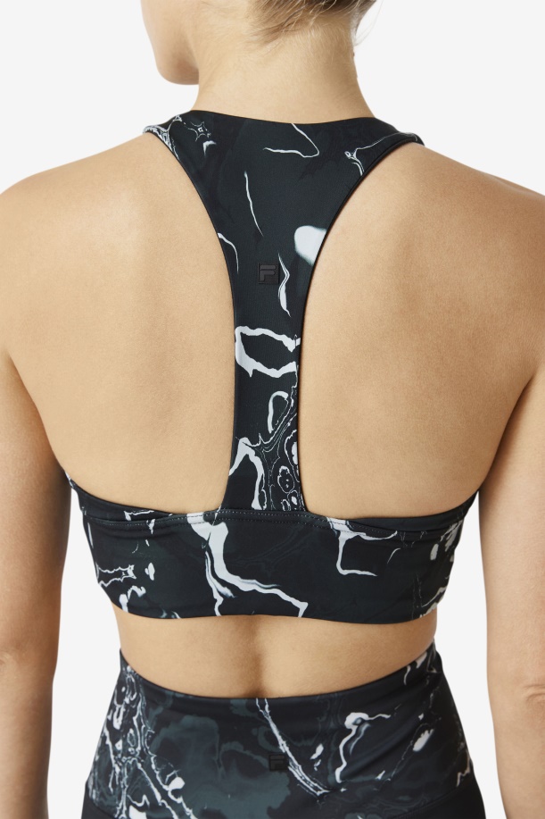 Fila Uplift T-back αθλητικό σουτιέν μαύρο μάρμαρο