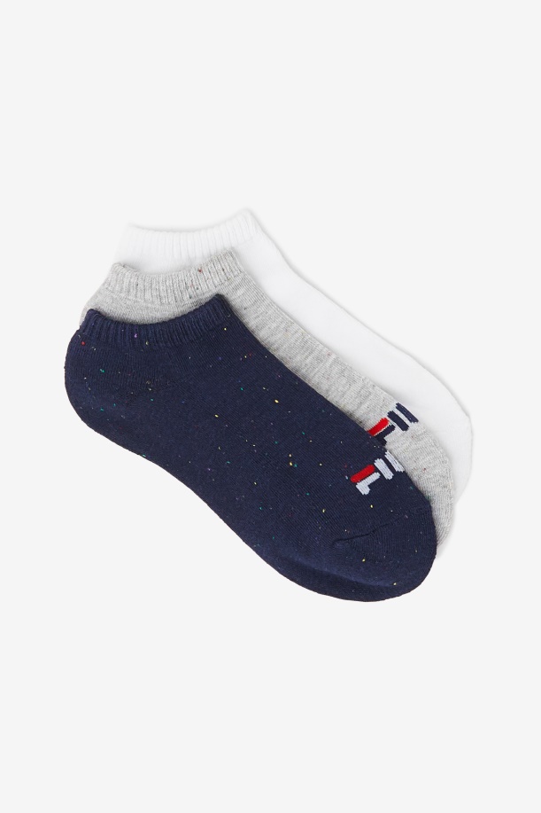 γκρι Multi Fila γυναικεία Stripe Stripe No Show κάλτσα 3-pack