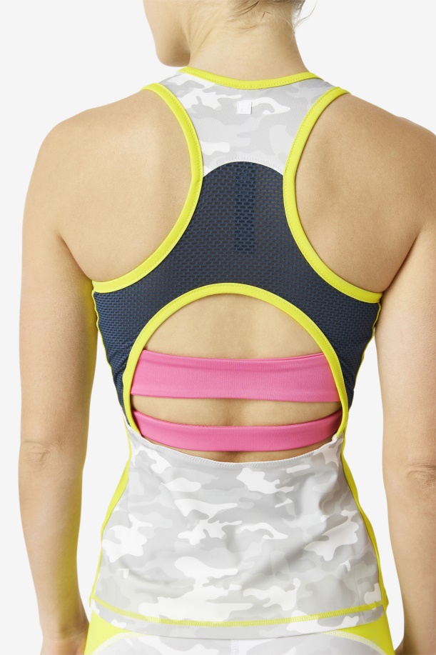 θείο/λευκό/αζαλέα/navy Fila Uplift Colorblock Racerback Tank