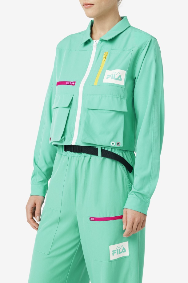 πουκάμισο με φερμουάρ Alina Marine Green Fila