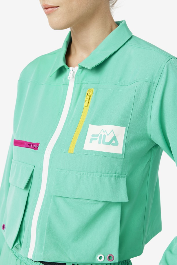 πουκάμισο με φερμουάρ Alina Marine Green Fila