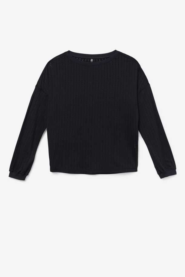 μαύρο Fi-lux διχτυωτό μακρυμάνικο Top Fila