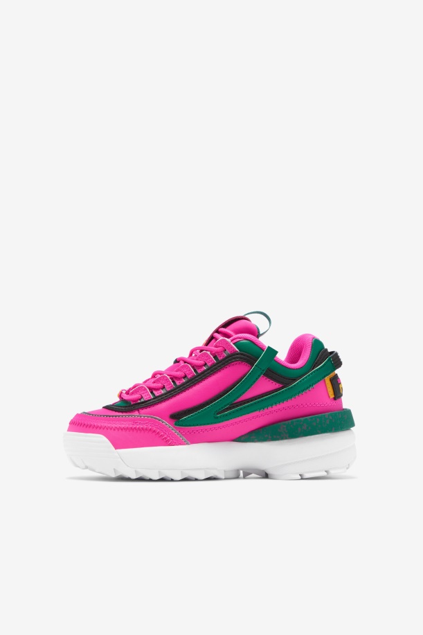 Fila Big Kids\' Disruptor 2 Exp Pink Glo/green/gold