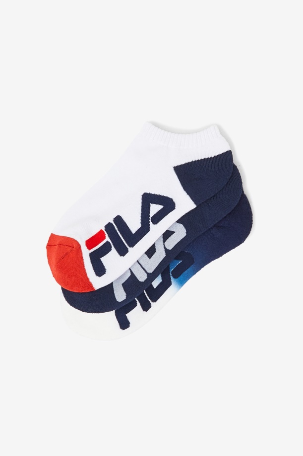 Fila Navy γυναικεία βαφή ντιπ No Show κάλτσα 3-pack