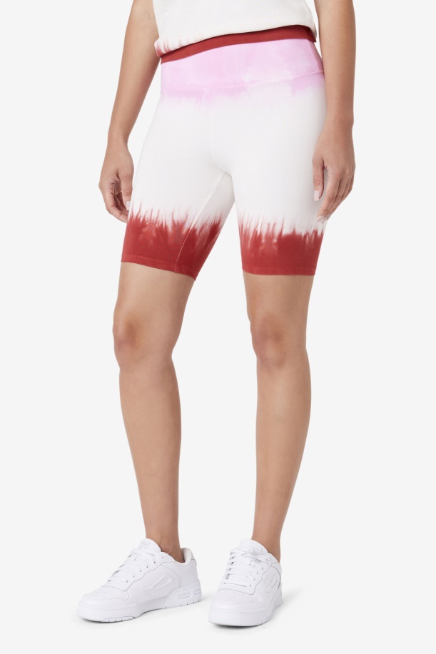 Taima Tie Dye ποδήλατο κοντό Fila πιρουέτα/λευκό/κόκκινο της γης
