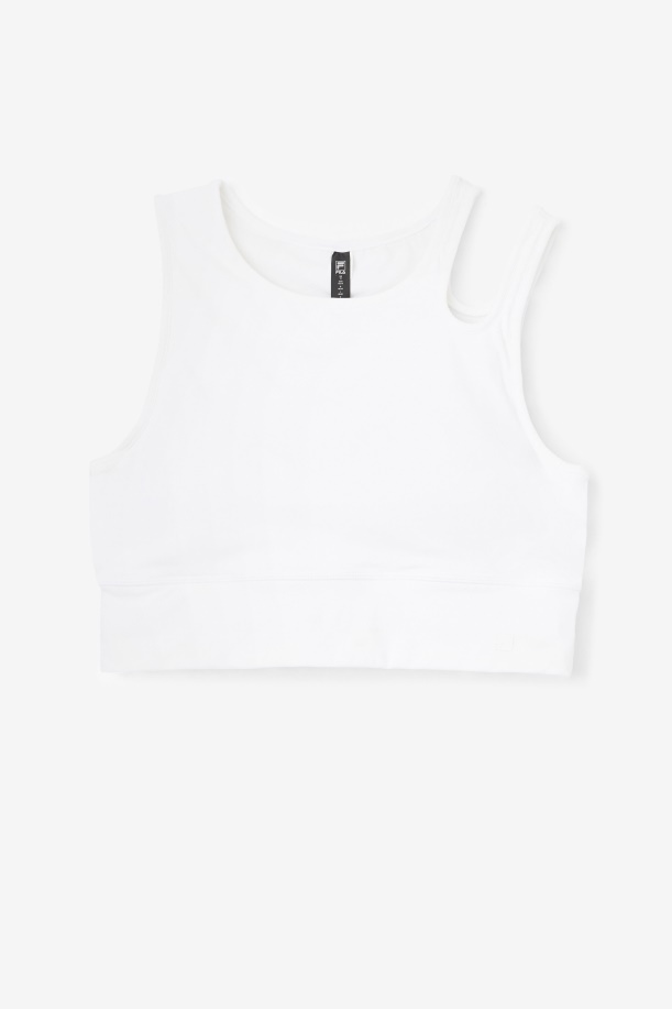 λευκό Uplift φέτα Crop σουτιέν Top Fila