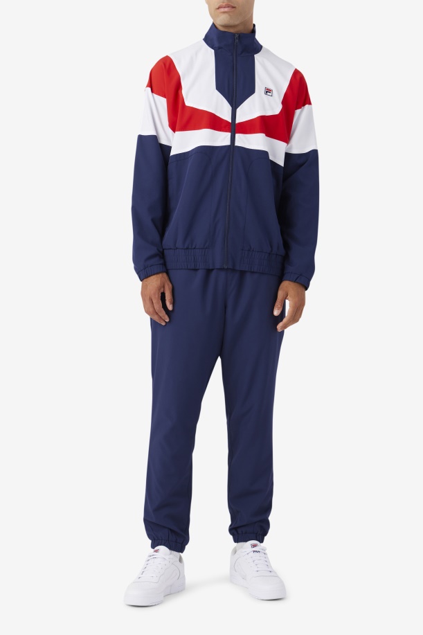 Fila Navy/λευκό/κόκκινο παντελόνι πίστας Amar