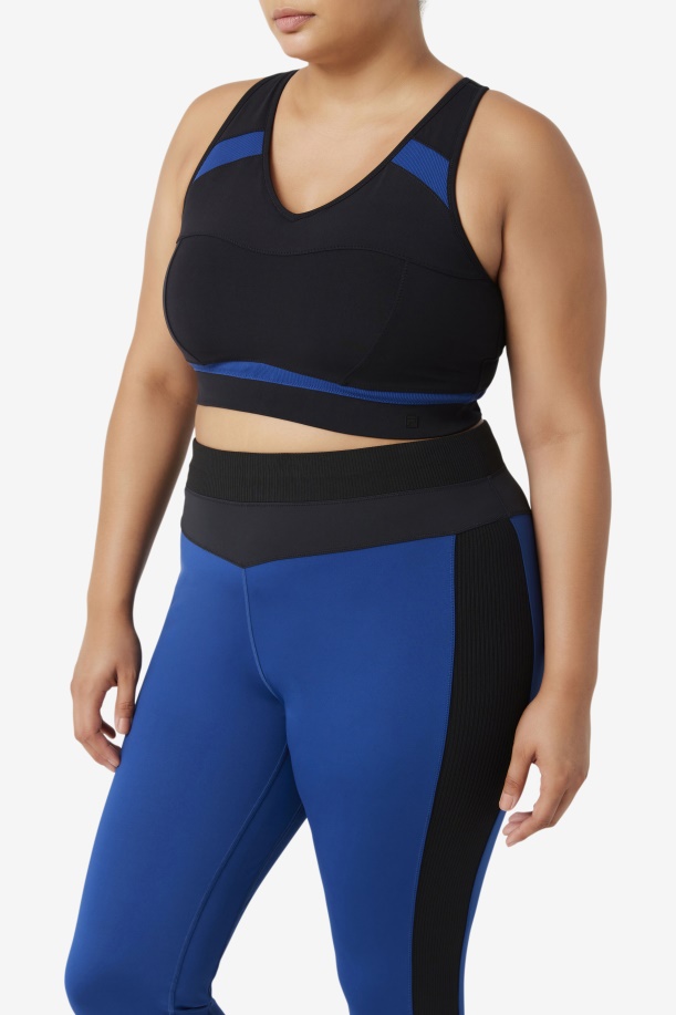 αθλητικό σουτιέν Racerback Uplift Fila μαύρο/ναυτικό παιώνια