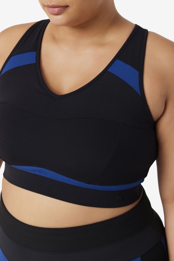αθλητικό σουτιέν Racerback Uplift Fila μαύρο/ναυτικό παιώνια