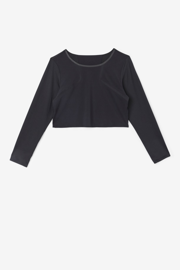 μαύρο Uplift μακρυμάνικο Crop Fila