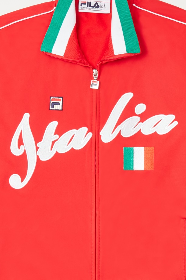 κόκκινο/λευκό σακάκι πίστας Fila Italia