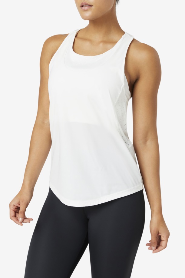 Uplift ανάγλυφη Racerback φανελάκι Fila λευκό