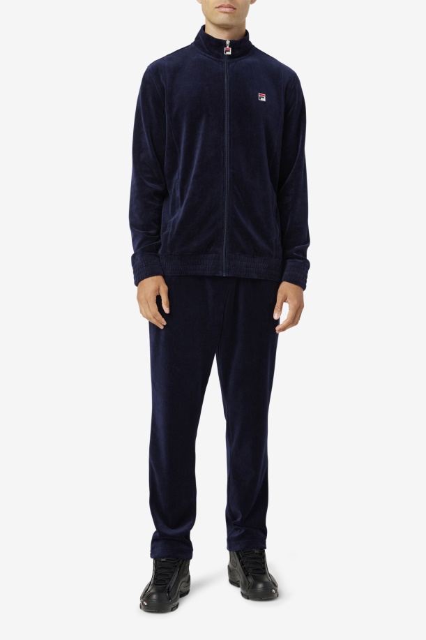 O-fit βελούδινο παντελόνι Fila Navy/gardenia/κόκκινο