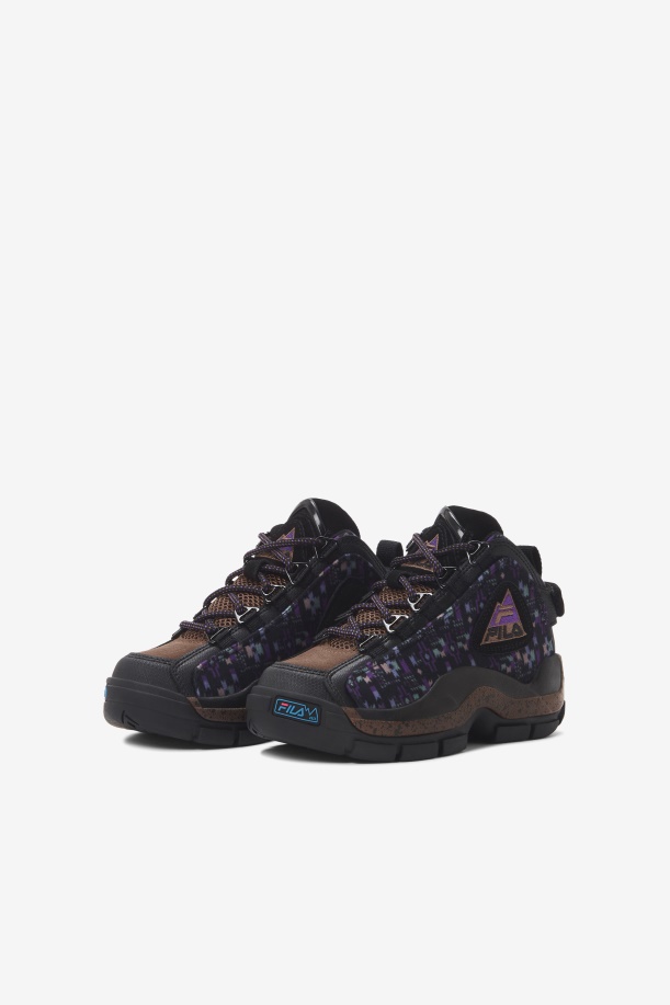 Fila Small Kids\' Grant Hill 2 εξωτερικού χώρου μαύρο/κουκουνάρι/μοβ