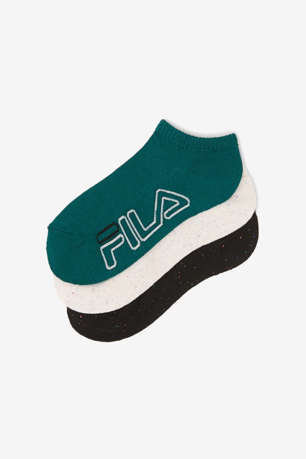 γυναικεία Stripe No Show κάλτσα 3-pack Fila Black