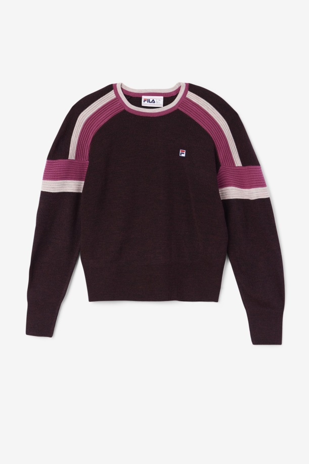 Fila Frankie Knit Crew σταφυλιών κρασί/ρουζ/ποτ πουρί