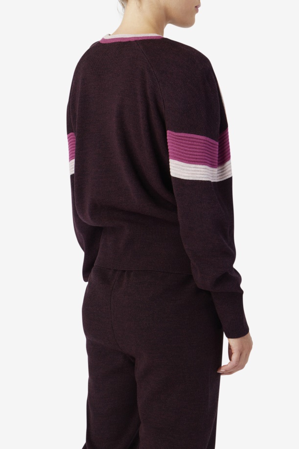 Fila Frankie Knit Crew σταφυλιών κρασί/ρουζ/ποτ πουρί