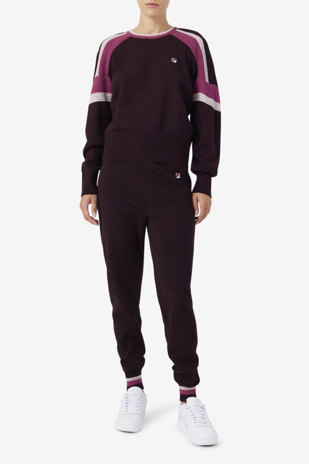Fila Frankie Knit Crew σταφυλιών κρασί/ρουζ/ποτ πουρί