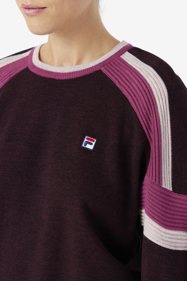 Fila Frankie Knit Crew σταφυλιών κρασί/ρουζ/ποτ πουρί
