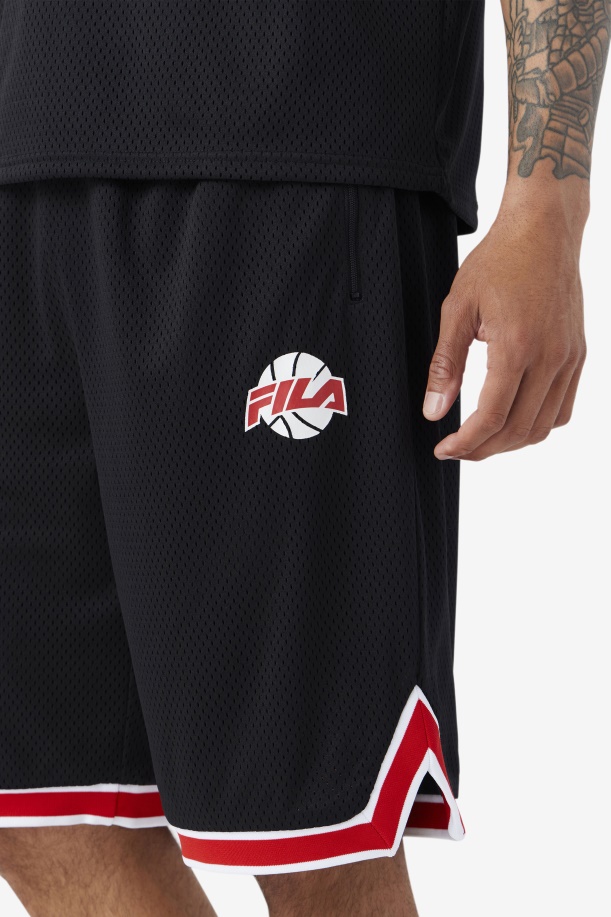 Fila μαύρο/κόκκινο/άσπρο Ovi μπάσκετ σορτς