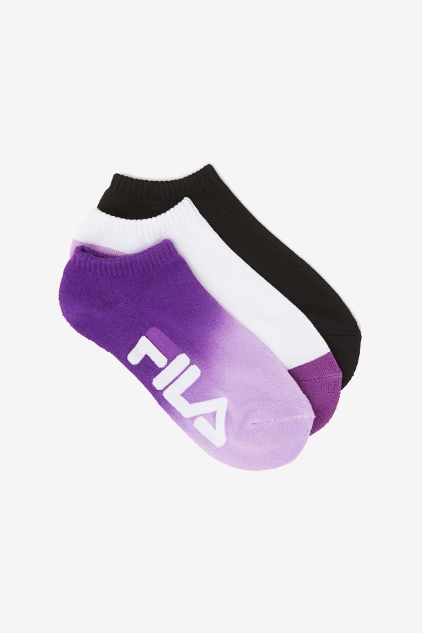 γυναικεία βαφή ντιπ No Show κάλτσα 3-pack μωβ Fila