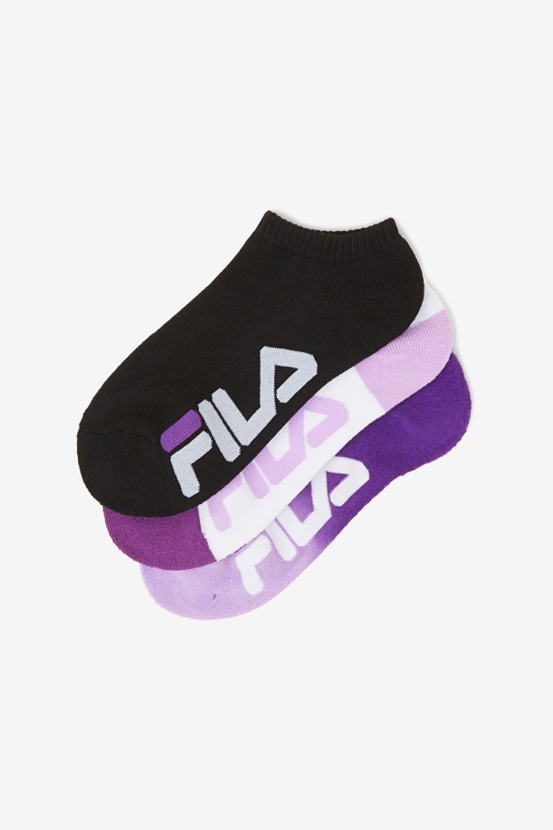 γυναικεία βαφή ντιπ No Show κάλτσα 3-pack μωβ Fila