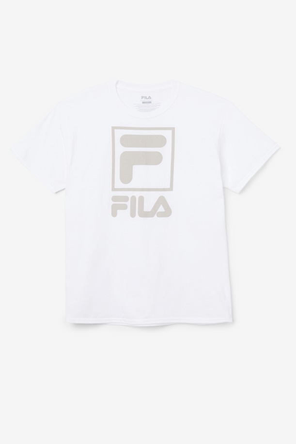 στοιβαγμένο μπλουζάκι λευκό Fila