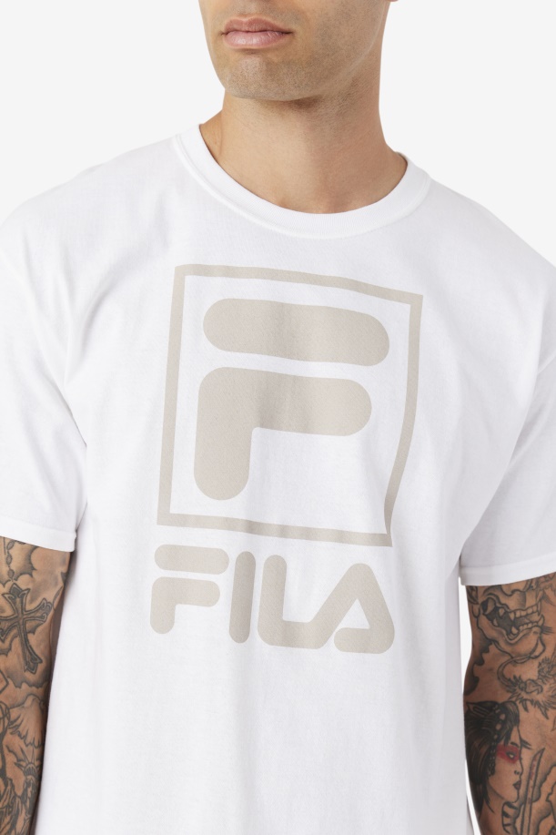 στοιβαγμένο μπλουζάκι λευκό Fila